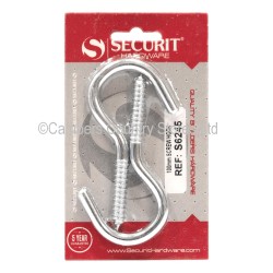 Securit Screw Hooks Zinc Plated 100mm 2 Pack